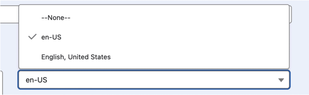 The CTI Language dropdown for selecting the text-to-speech language.
