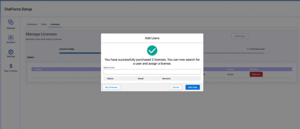 A first subscription with multiple licenses, one assigned to the logged-in user and the rest available to assign.